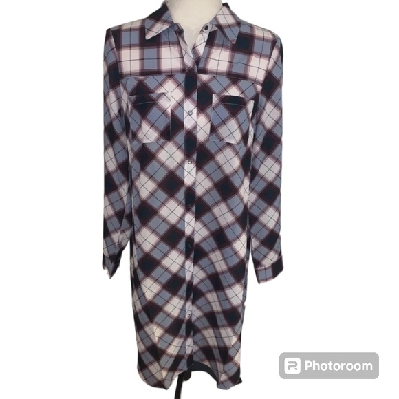 Prana Sz S Flint Maxi Top - Nautical Plaid - Picture 3 of 12